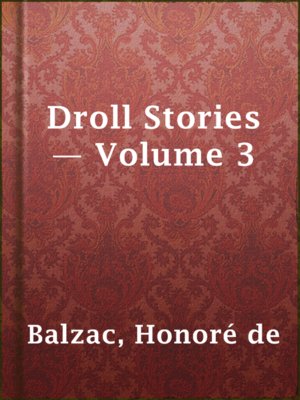 cover image of Droll Stories — Volume 3